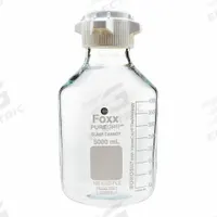 FOXX LIFE SCIENCES Glass Jugs: Colorless, Borosilicate Glass, 5 L, 185 mm, Includes Closure (MPN 1551033-FLS). Key specifications — attr1371258: Yes; attr1371256: No Handle; attr1371264: FOXX LIFE SCIENCES.