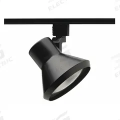 Track Lighting Head: Incandescent, Flared Shape, 75 W, 4 7/8 in Dia, 3 3/4 in Lg, Black (MPN R552 BL). Key specifications — Brand: JUNO LIGHTING; Lighting Technology: Incandescent; Housing Color: Black.