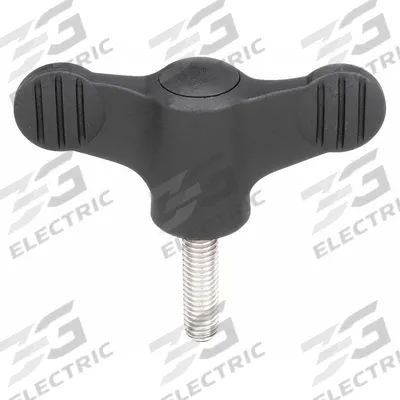 KIPP Hand Knob: Wing, Plastic w/ Steel Thread, M5 Thread, 20 mm Thread Lg - Wing Knobs with Threaded Stud