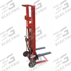 DAYTON Stacker: 750 lb, 18 in L x 3 in W Fork, 30 in L x 21 7/8 in W x 60 1/2 in H Overall Dim, Adj (MPN 2MPU9). Key specifications — Width Across Forks: 7 in to 21-7/8 in; Brand: DAYTON.
