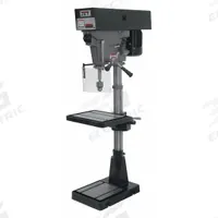 JET Floor Drill Press: Belt Drive, Variable Speed, 375 RPM – 5,000 RPM, 115/230V AC /Single-Phase (MPN 354500). Key specifications — attr22849: 400 to 5,000 RPM; attr22858: 115/230V AC; attr73523: Drilling; attr22856: Belt; attr73570: Single-Phase; attr22850: 15 in; attr22846: 1 hp; attr22840: 14 A.