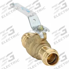 MILWAUKEE VALVE Manual Two-Way Ball Valve: 1/2 in, Brass, Straight, Press x Press, Two-Piece (MPN UPBA-480B - 12). Key specifications — Brand: MILWAUKEE VALVE; Handle: Locking Lever.