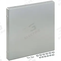 HOFFMAN Wireway Closure Plate: 10 in Wd, 10 in Ht, 14 ga Gauge, 1, Without Knockouts, Steel, Painted (MPN F1010GCPNK). Key specifications — Brand: HOFFMAN; Finish: Painted; With/Without Knockouts - Broad: No.