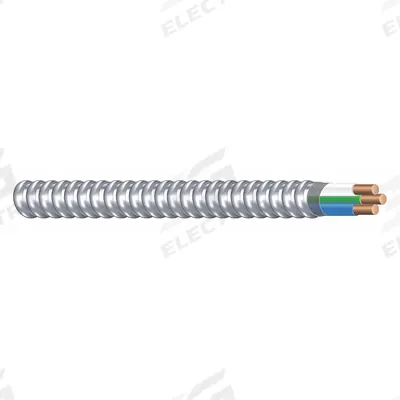 SOUTHWIRE Metal Clad Armored Cable: 12 AWG, 2 Conductors, Copper, 250 ft, Aluminum - Standard Metal-Clad Cables