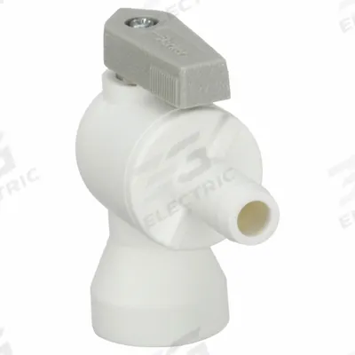 Parker Manual Two-Way Ball Valve: 3/8 in, Polypropylene, Angle, Barb x FNPT, One-Piece - Angle-Body Polypropylene Ball Valves