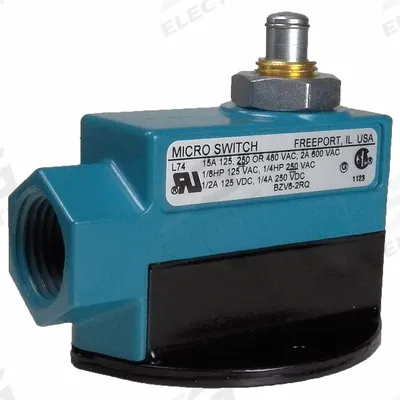 Honeywell Non Plug-In Limit Switch: Plunger Actuator, Metallic, 9 ozf Op Force - Min - Top-Mount Plunger Limit Switches