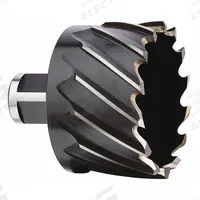 MILWAUKEE Annular Cutter: 2 3/16 in Cutter Dia, 1 in Max Cutting Dp, Black Oxide, High Speed Steel (MPN 49-59-2018). Key specifications — attr253884: No; attr253885: Black Oxide; attr253886: High Speed Steel; attr253887: Weldon Flat; attr253888: Fractional Inch; attr277149: MILWAUKEE.