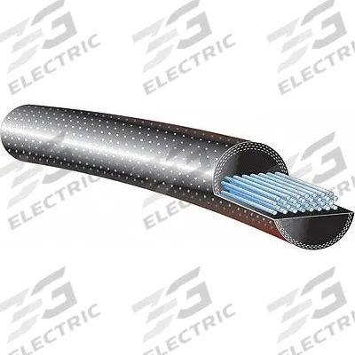 GATES Round Belt: Black, 9/16 in Dia, For 5 13/32 in Min Pulley Dia, 97 in Overall Lg - Reinforced Solid-Core Smooth Round Belts