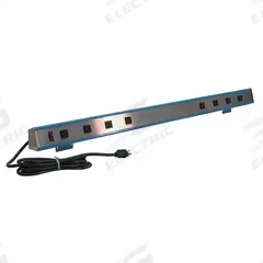 BENCHPRO Outlet Strip: 8 Outlets, 9 ft Cord Lg, 15 A Current, Not UL Rated for Healthcare, Gray (MPN S8-42). Key specifications — Brand: BENCHPRO; Mounting Style: Clip.