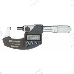 MITUTOYO IP65 Digital Outside Micrometer: 0 in to 1 in /50.8 mm to 76.2 mm, Inch/Metric, IP65 (MPN 293-348-32). Key specifications — attr1182744: 0.00005 in/0.001 mm; attr1182751: Certificate of Inspection; attr1182776: IP65; attr1182741: MITUTOYO; attr1182743: +/- 0.00005 in; attr1182759: Yes.