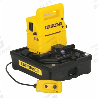 ENERPAC Hydraulic Pump: 10,000 psi Max. Op Pressure, 20 cu in/min Max. Flow Rate - Corded Lightweight Electric Hydraulic Pump Units