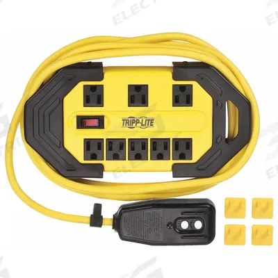 TRIPP LITE GFCI: 12 ft Lg, 14/3, 5-15P Plug, 15 A Current, 120V AC, 5-15R - Plug-In GFCI Cords