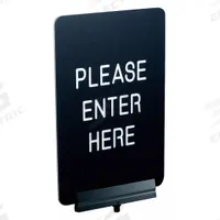 VISIONTRON Acrylic Sign: Black, Please Enter Here (Double Sided) Message, 11 in Overall Lg (MPN SBB-711P2-02-BK). Key specifications — Brand: VISIONTRON; Color: Black; Includes: Black Bracket; Message: Please Enter Here (Double Sided); For Use With: Retractable Belt Posts; Material: Polyethylene.