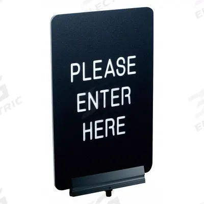 VISIONTRON Acrylic Sign: Black, Please Enter Here (Double Sided) Message - Signs for Post Tops