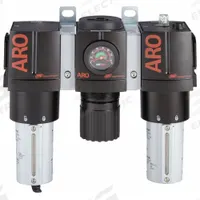 ARO Filter/Regulator/Lubricator: 3/4 in NPT, 199 cfm, 250 psi Max Op Pressure, 5 micron, 3000 Series (MPN C38451-810). Key specifications — attr109588: 3000; attr109524: ARO.