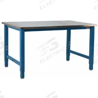 BENCHPRO Workbench: Adj Ht, Stainless Steel, 120 in x 36 in, 6,600 lb Overall Load Capacity, Blue (MPN KN36117+LP). Key specifications — Brand: BENCHPRO.