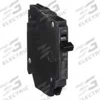 GE Miniature Circuit Breaker: THQP, 30 A, 120/240V AC, Single Phase, 10kA at 120/240V AC, Std (MPN THQP130). Key specifications — Amps: 30 A; AC Voltage Rating: 120/240V AC; Phase: Single; Max. AIR Rating: 10kA at 120/240V AC; For Use With: GE Panelboards.