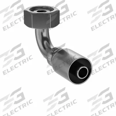 PARKER Hydraulic Crimp Fitting: Steel x Steel, 90° Elbow, -16 For Hose Dash Size - Parker Crimp Hydraulic Hose Fittings with Metric Connection