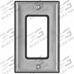 LEVITON Wall Plate: Decorator-Rocker, 1 Gang, Silver, Std Size (MPN 84401-G40). Key specifications — Brand: LEVITON; Material: Stainless Steel.