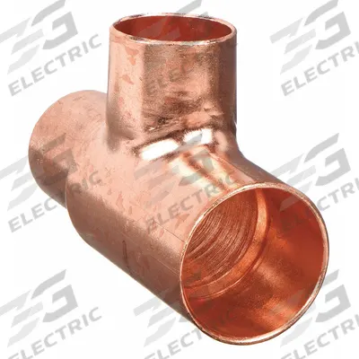 NIBCO Sweat Fitting Tee: 3/4 in CTS x 1/2 in CTS x 1/2 in CTS, Cup x Cup x Cup - Wrot Copper Tube Fittings