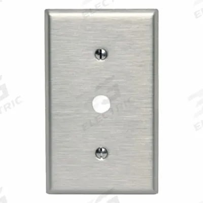 LEVITON Wall Plate: Single Circular Opening, 1 Gang, Silver - General Purpose Wall Plates