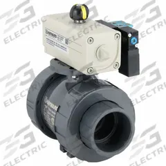 HAYWARD FLOW CONTROL Pneumatically Actuated Two-Way Ball Valve: 2 in, PVC, Double-Acting (MPN PSDTBH120STEA8). Key specifications — Brand: HAYWARD FLOW CONTROL; Pilot Solenoid Voltage: Not Included.