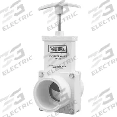 VALTERRA Gate Valve: 1 1/2 in Size, PVC, Rising, Spigot x Spigot, 45 psi CWP, Lever, Solid Wedge (MPN 6103GR). Key specifications — attr1016047: PVC; attr1016074: TPE; attr1016049: VALTERRA; attr1016082: Polypropylene.