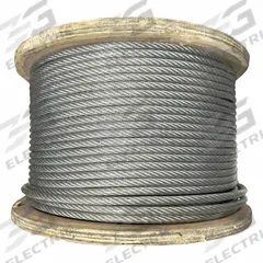 LEXCO CABLE Wire Rope: Vinyl, Galvanized Steel, 7 x 7, 54 lb Working Load Limit, 500 ft Overall Lg (MPN 3647116CCC). Key specifications — End Type: Plain; Brand: LEXCO CABLE.