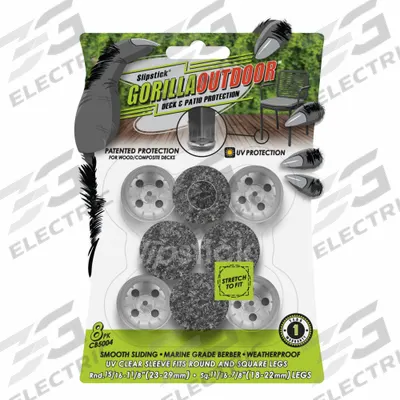 GORILLAOUTDOOR Furniture Glides: Felt, Round, Gray, 15/16 in Overall Dia - Felt Pads