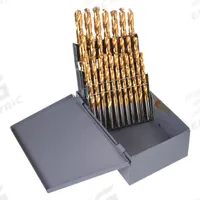 CHICAGO-LATROBE Jobber Length Drill Bit Set: 26 Pc, A to Z, 135° Split Point, TiN-Coated HSS (MPN 41801). Key specifications — attr1236168: Metal Index; attr1236199: NAS 907 Type B.
