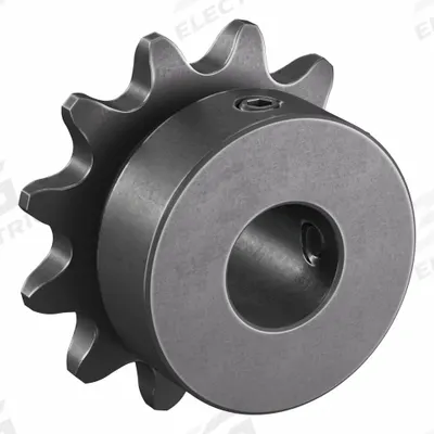 TSUBAKI Single Strand Sprocket: 35, For 3/8 in Chain Pitch, 1/2 in Bore Dia, 12 Teeth - Size 35 Fixed-Bore Roller Chain Sprockets
