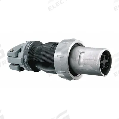 HUBBELL Pin and Sleeve Plug: Gray, 250V DC/600V AC, Single Phase, 100 A, 3 Pole - Reverse Service Watertight Plugs