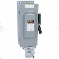 SQUARE D Safety Switch: Fusible, 100 A, Three Phase, 600V AC, Galvanized Steel, Indoor (MPN H363AWA). Key specifications — Brand: SQUARE D; Compatible Plug Series: Appleton Powertite.