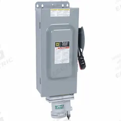 SQUARE D Safety Switch: Fusible, 100 A, Three Phase, 600V AC, Galvanized Steel, Indoor (MPN H363AWA). Key specifications — Brand: SQUARE D; Compatible Plug Series: Appleton Powertite.