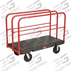 RUBBERMAID COMMERCIAL PRODUCTS Panel Truck: 2,000 lb, Black, 48 in L x 24 in W x 39 in H Deck, Solid (MPN FG446800BLA). Key specifications — Color: Black; Caster/Wheel Configuration: (2) Swivel; Brand: RUBBERMAID COMMERCIAL PRODUCTS.