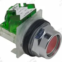 SCHNEIDER Extended Push Button Operator: Non-Illuminated, Extended Profile, Metallic, 30 mm, 1NO (MPN 9001KR2RH5). Key specifications — Brand: SCHNEIDER; Action: Momentary; Series: 9001K; Push Button Material Type: Metallic.