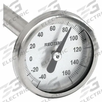 REOTEMP Dial Pocket Thermometer: -40°F to 160°F, +/- 1% Accuracy, 2 in Stem Lg - General Purpose Dial Pocket Thermometers