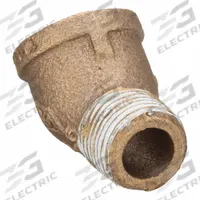 APPROVED VENDOR Metal Pipe Elbow: 45° Elbow, 1/2 in x 1/2 in, Class 125, None Brass, PTFE, 200 psi (MPN ZUSA-PF-10685). Key specifications — Brand: APPROVED VENDOR; Maximum Operating Pressure: 200 psi.