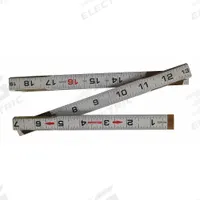 WESTWARD Folding Rule: 30PC13, 6 ft, 1.81 in Thick, 1/16 in, Abrasive Resistant Epoxy, Red, Rigid. Key specifications — attr939978: 1/16 in; attr934745: WESTWARD; attr944504: Outside Read; attr944508: Vertical; attr944509: Abrasive Resistant Epoxy; attr939993: Fractional; attr986193: Etched.