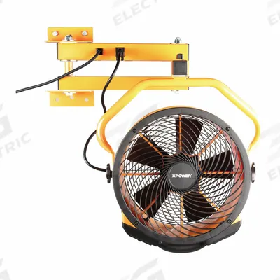 XPOWER Cooling Fan: 14 in Blade Dia, 4 Speeds, Non-Oscillating, Cooling Fan - Wall-Mount Warehouse Dock Fans
