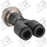 LEGRIS Push-Fit Wye Fitting: 1/4 in Pipe x 6 mm OD x 6 mm OD Size, 39 mm Overall Lg, Black, 10 PK (MPN 3158 06 13). Key specifications — Brand: LEGRIS.