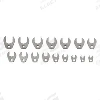 PROTO Crowfoot Socket Set: Alloy Steel, Chrome, 16 Tools, 3/8 in Drive Size (MPN J49000MCF). Key specifications — attr309639: Chrome; attr309638: Alloy Steel; attr309631: 9 mm to 24 mm; attr324933: PROTO.
