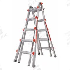 LITTLE GIANT Combination Ladder: 6 Configurations, Aluminum, 375 lb Load Capacity, 48 lb Wt (MPN 10403). Key specifications — Brand: LITTLE GIANT; Included Features: Trestle Brackets.