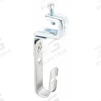COOPER B-LINE J-Hook: Clamp-On with Locking Latch, 3/4 in Max. Bundle Dia., 30 lb Max. Load Capacity (MPN BCH12-C442). Key specifications — Material: Galvanized Steel; Mounting: 360° Horizontal Rotation; Includes Locking Latch: Yes; Color: Silver; Brand: COOPER B-LINE; Mounting Location: Beam; Mounting & Attachment (subhead): Clamp-On with Locking Latch.