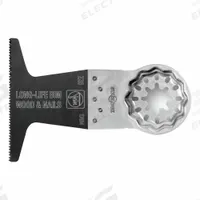 FEIN Oscillating Tool Blade: 2 1/2 in Blade Wd, 2 in Overall Lg, Long Straight Cut, Bi-Metal, 10 PK (MPN SL-E228-10PK). Key specifications — attr1097473: Wood; attr1097476: FEIN; attr1097456: Long Straight Cut.
