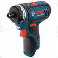 BOSCH Screwdriver: 1/4 in Drive Size, 265 in-lb, 265 in-lb Torque - Max, 12 V DC Volt, Pistol Grip (MPN PS21N)