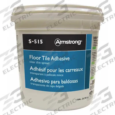 ARMSTRONG Construction Adhesive: Tile Strong, 1 gal, Pail, Cream, 0 g/L VOC Content Wt - Flooring & Tile Construction Adhesives