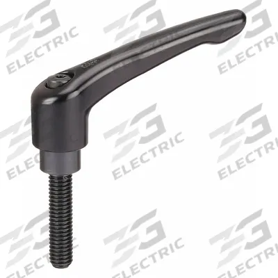 KIPP Adjustable Handle: Zinc w/ Steel Thread, M10x1.5 Thread, 60 mm Thread Lg - Teardrop-Style Adjustable Handles with Threaded Stud
