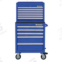 WESTWARD Tool Chest and Cabinet Combination: 11 Drawers, Light Duty, Keyed, Blue / Powder Coated (MPN 7CY26). Key specifications — attr1116680: Blue; attr1116684: Ball Bearing; attr1116690: WESTWARD; attr1116659: Keyed; attr1116661: Top Chest 26 in W x 16-1/2 in D x 18-1/2 in H.