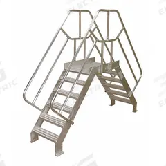 COTTERMAN Crossover Bridge: 3.3 ft Platform Ht, Aluminum, 500 lb Load Capacity, Serrated, 5 Steps (MPN 5SCA36A3C50P3). Key specifications — Brand: COTTERMAN; Color: Gray; Tread Type: Serrated.
